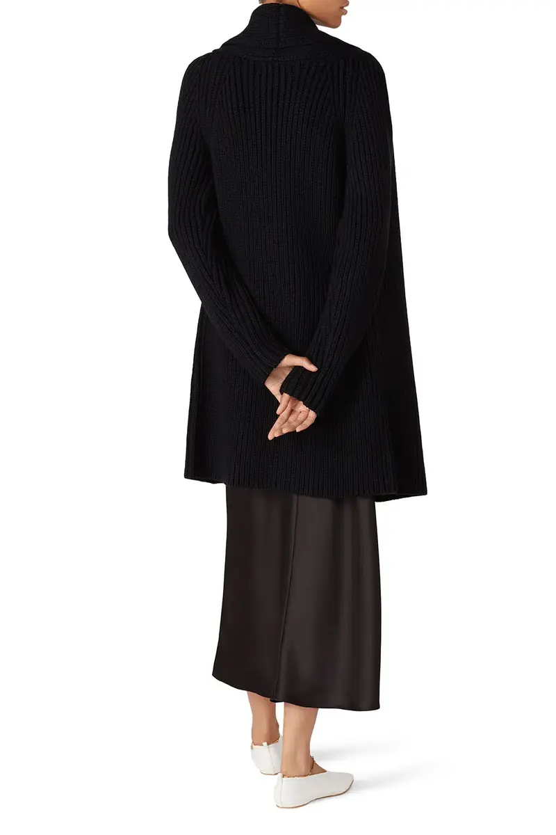 KF/KaufmanFranco Collective Black Knit Sweater Coat | Cozy Pre-Loved Women’s Cardigan (Medium) - view 4