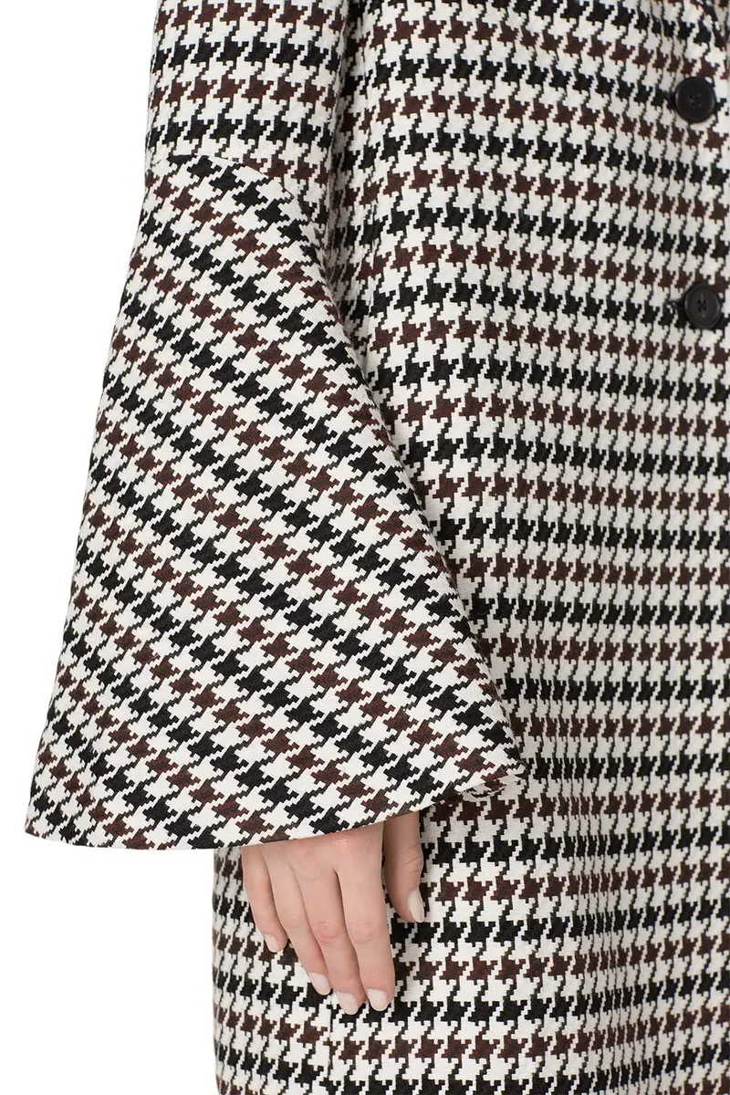Derek Lam Collective Houndstooth Bell Sleeve Coat | Retro-Chic Wool Coat for Women - view 5