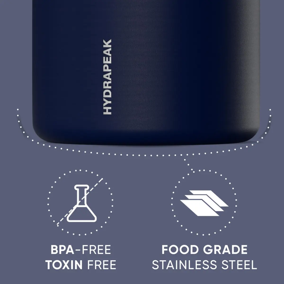 Hydrapeak 18oz Stainless Steel Vacuum Insulated Food Jar | 532ml (18 fl oz) Navy - view 4