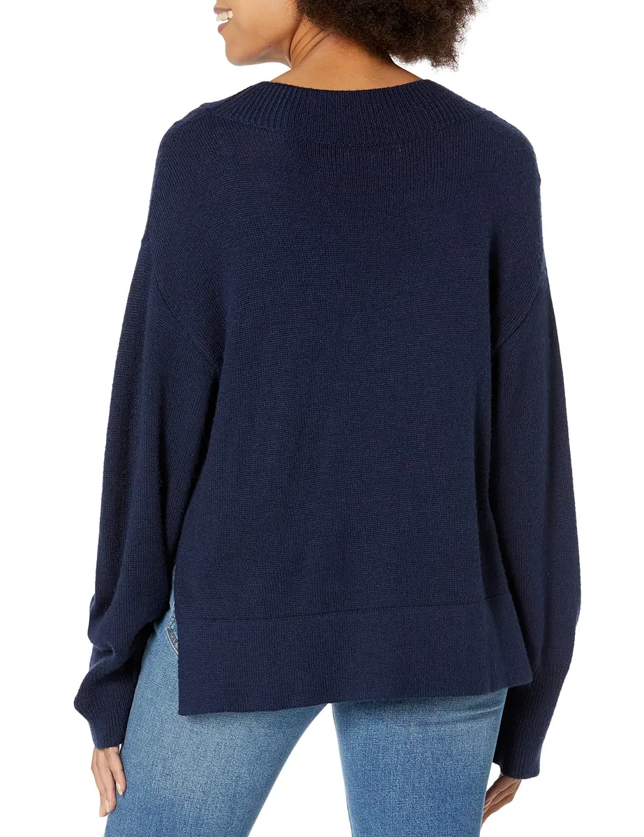 Victor Alfaro Collective Sweater | Multicolored Crew Neck Fitted Cotton, Medium - view 2