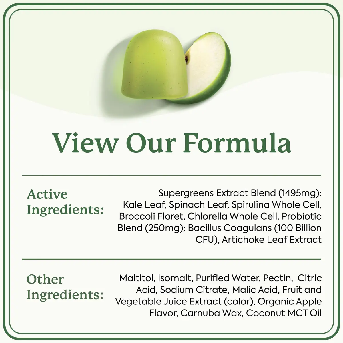 Plant People WonderGreens Veggie Gummies, Super Greens & Probiotics, 60ct | Vegan, Gluten-Free, Green Apple Flavor - view 9