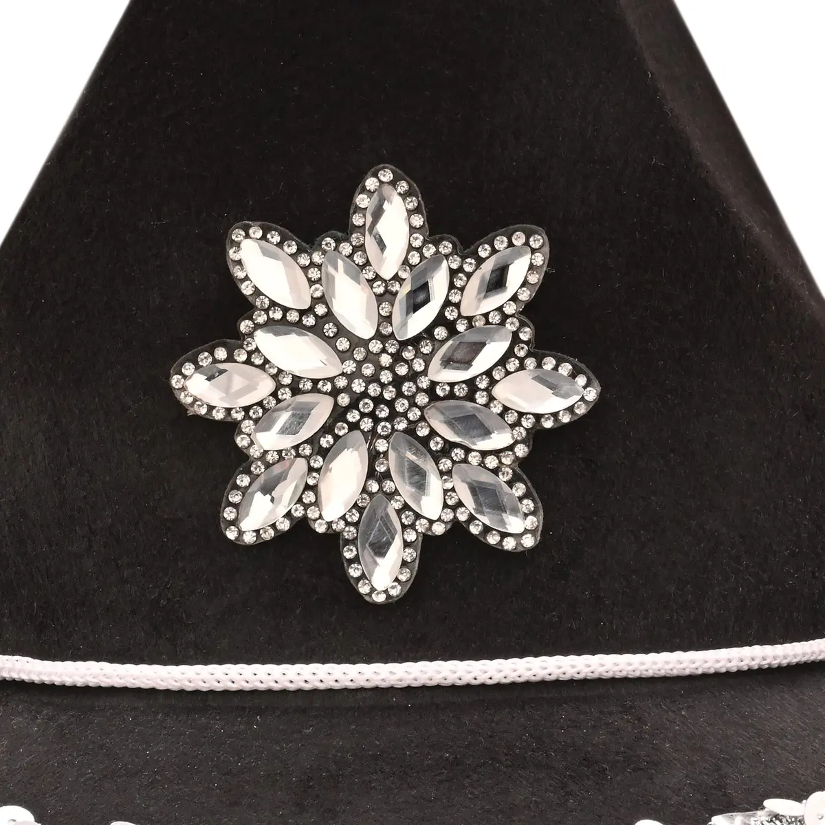 Beistle Black Felt Cowgirl Hat with Gemstones | Novelty Western Costume Accessory - view 5