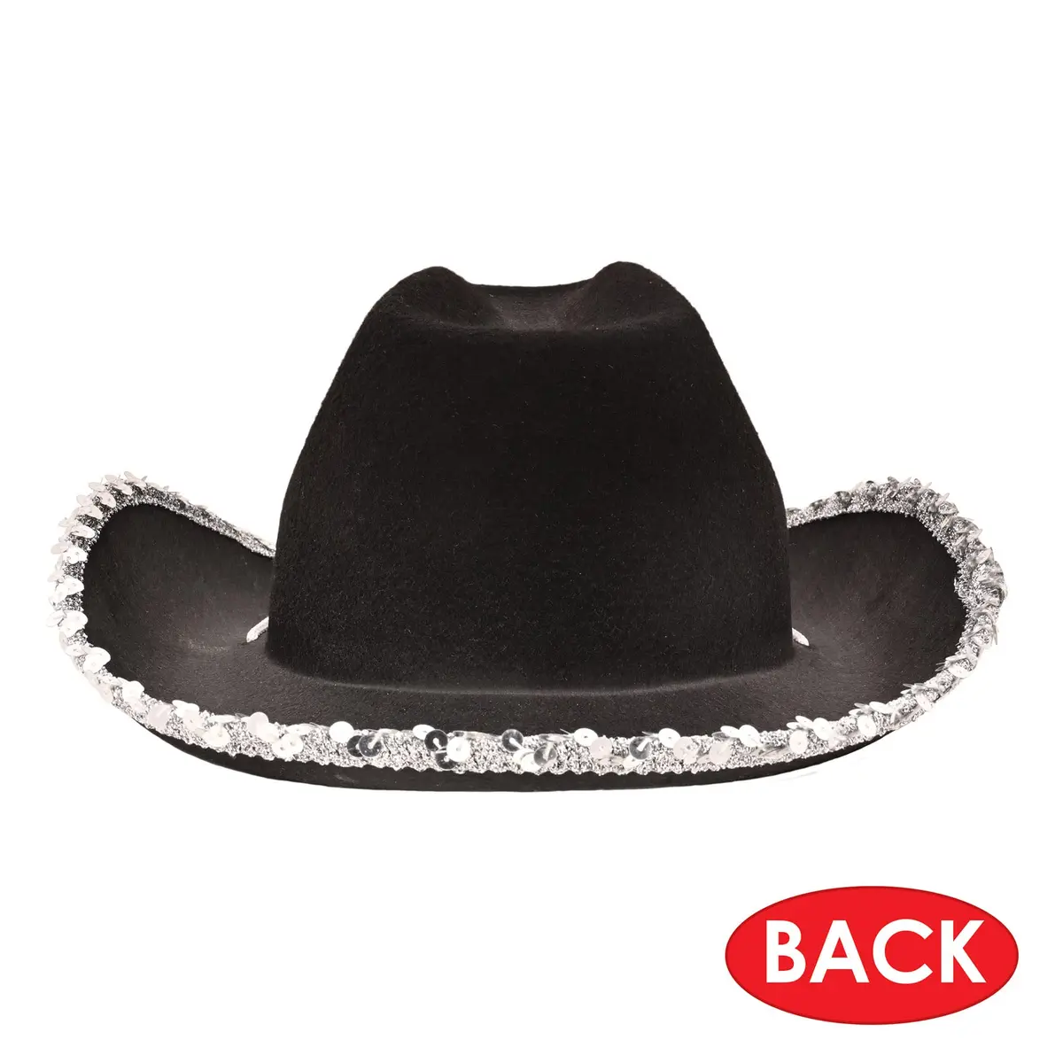 Beistle Black Felt Cowgirl Hat with Gemstones | Novelty Western Costume Accessory - view 3