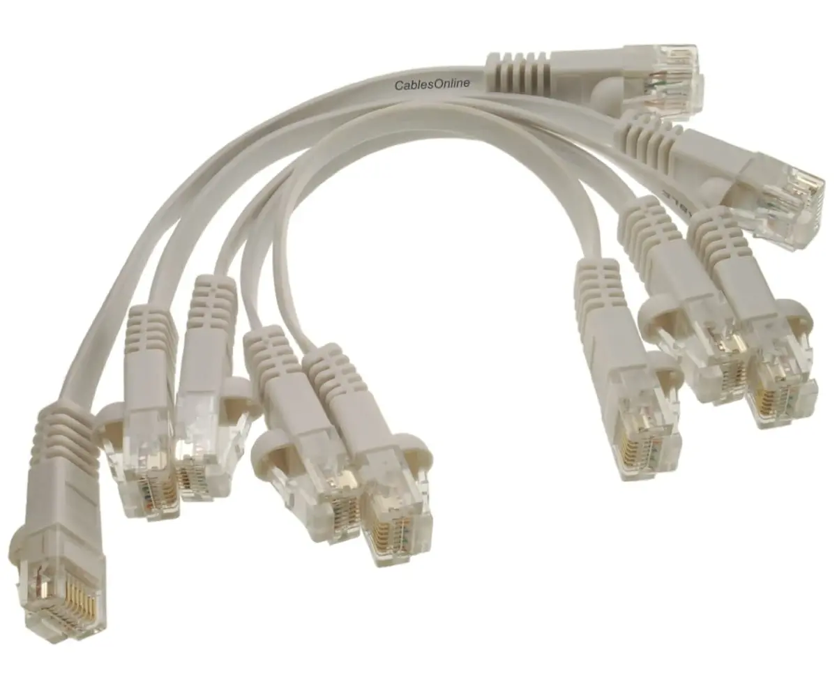 CablesOnline 5-Pack White 6-inch (15.24 cm) CAT6 UTP Ethernet Patch Cable | Flat Design, Bare Copper Wire - main product image
