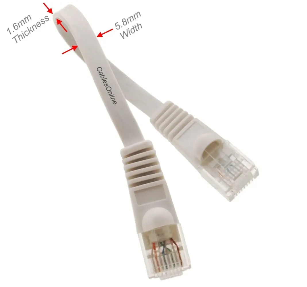 CablesOnline 5-Pack White 6-inch (15.24 cm) CAT6 UTP Ethernet Patch Cable | Flat Design, Bare Copper Wire - view 2