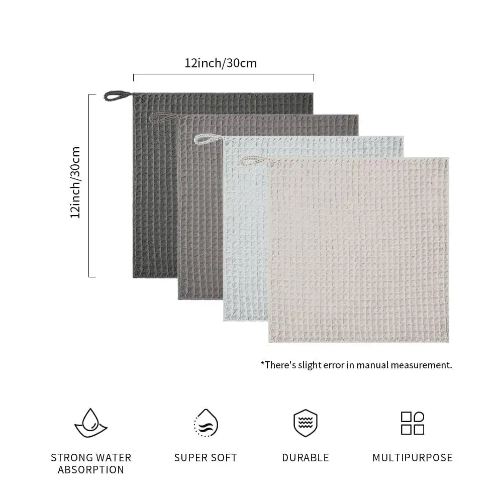 watchget Barista Microfiber Cloths 4 Pack (30cm x 30cm) | Waffle Weave for Espresso Machines & Counters - view 2