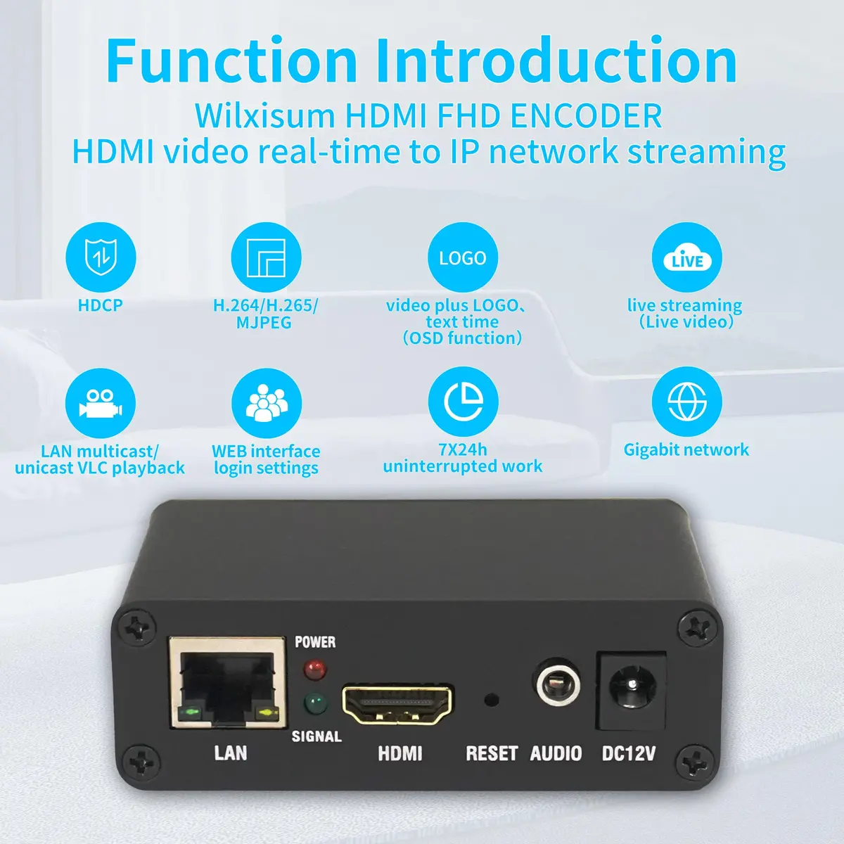 Wilxisum HDMI H.265 H.264 Video Encoder 120g (4.2oz) | Supports SRT/RTMP/RTSP/RTMPS/UDP/HTTP/HLS Protocols - view 4