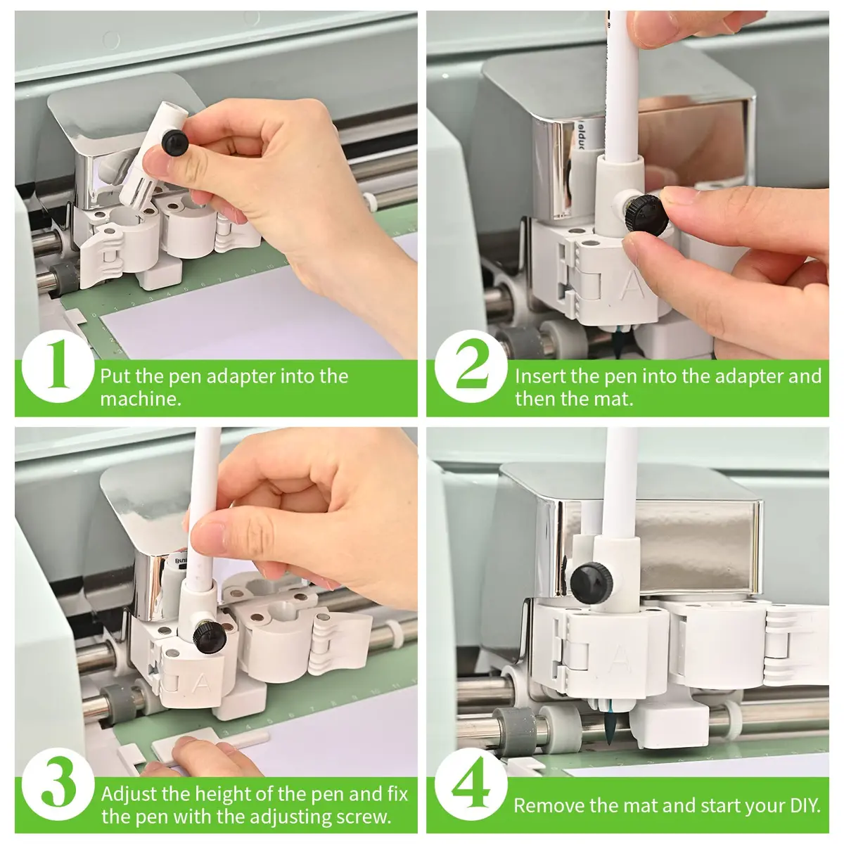 Hadwoer 4-Pack Pen Adapter Set Compatible with Cricut Explore and Maker | Expand Pen Use, Precise Height Adjustment - view 5