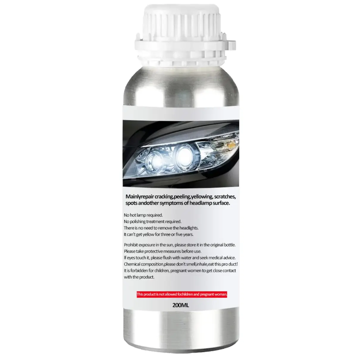 Pmbqifay Headlight Restoration Liquid 200ml | Restores Clarity, Increases Visibility & Safety - main product image