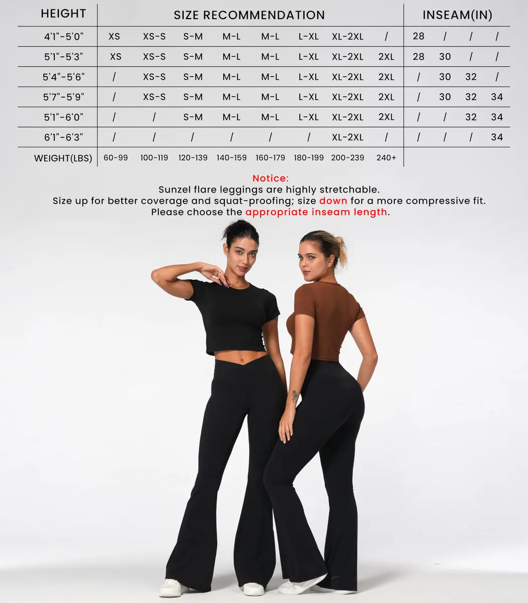Sunzel Flare Leggings, Crossover Yoga Pants for Women with Tummy Control, High-Waisted and Wide Leg Black | Flared Yoga Pants for All Body Types - view 3