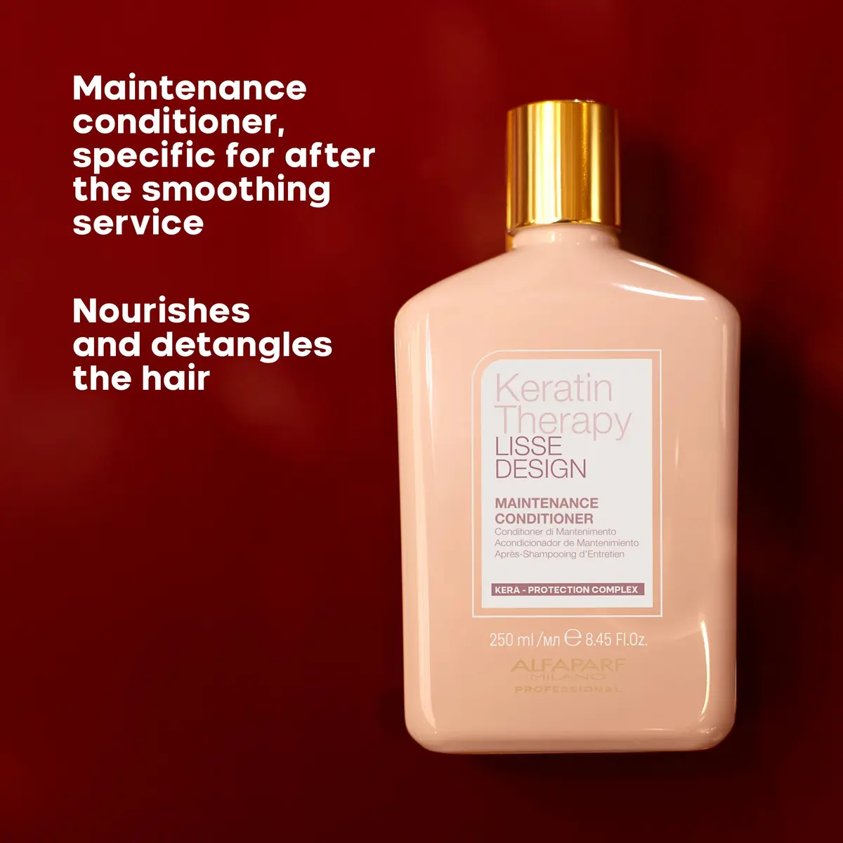 ALFAPARF MILANO Lisse Design Keratin Conditioner - Frizz Control | Nourishes & Protects, Sulfate-Free, 8.45 Fl Oz - view 4