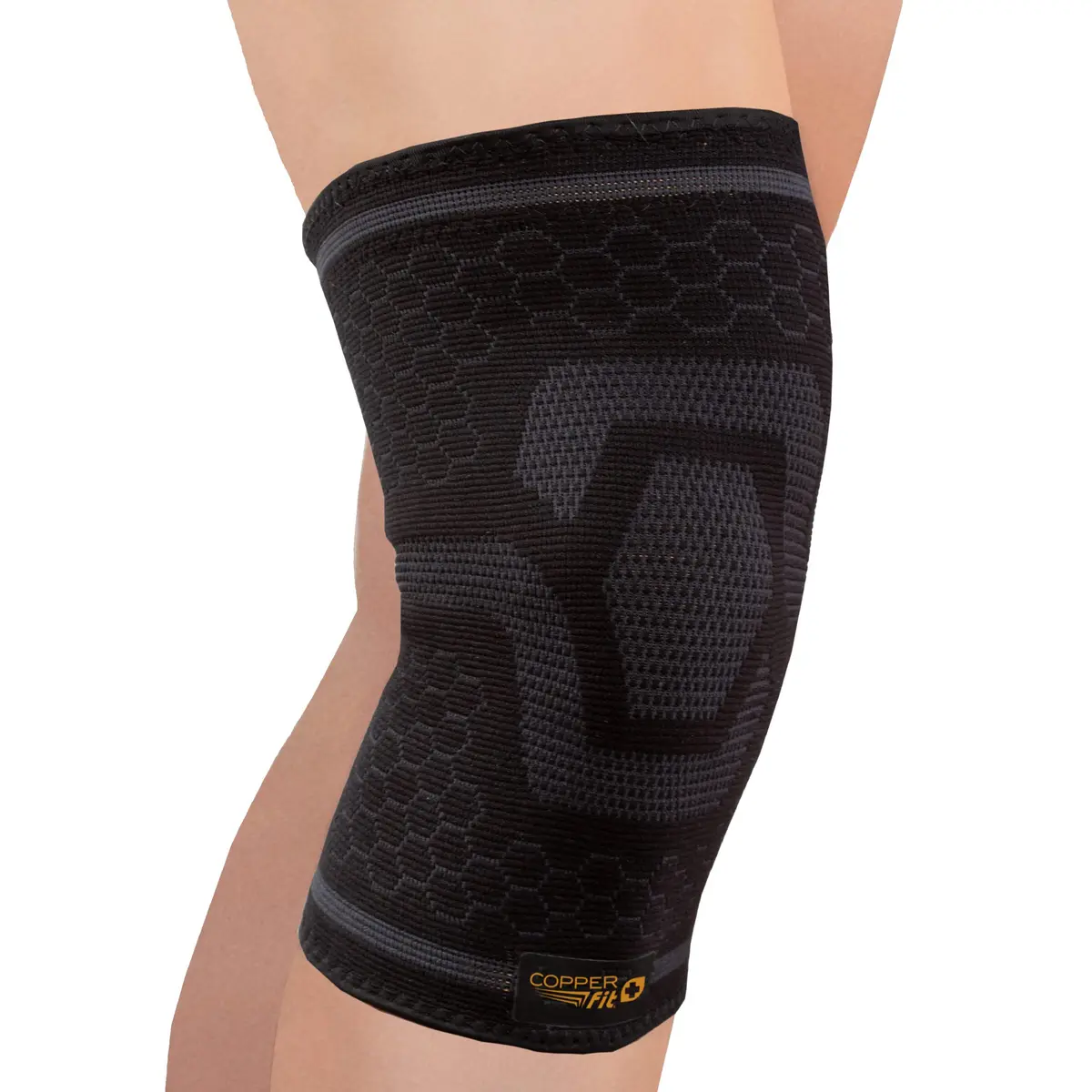 Copper Fit ICE Knee Compression Sleeve L/XL Black | Menthol & CoQ10 Infused, 12-Pack - main product image