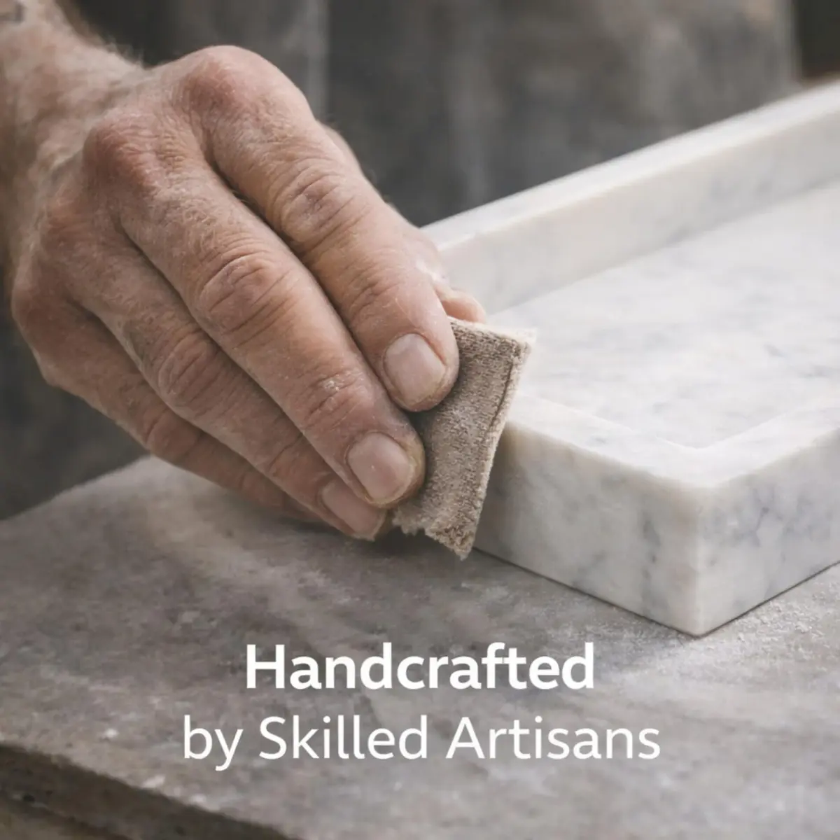 KC KULLICRAFT Natural White Marble Tray 25cm x 15cm (10" x 6") | Authentic Italian Carrara Marble Organizer - view 4