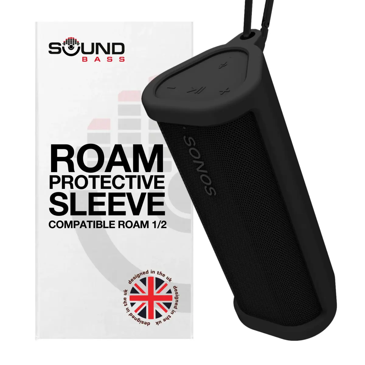 Sound Bass Heavy Duty Protective Carrying Case for Sonos Roam 2 | Black, 18cm (7in) Length - view 8