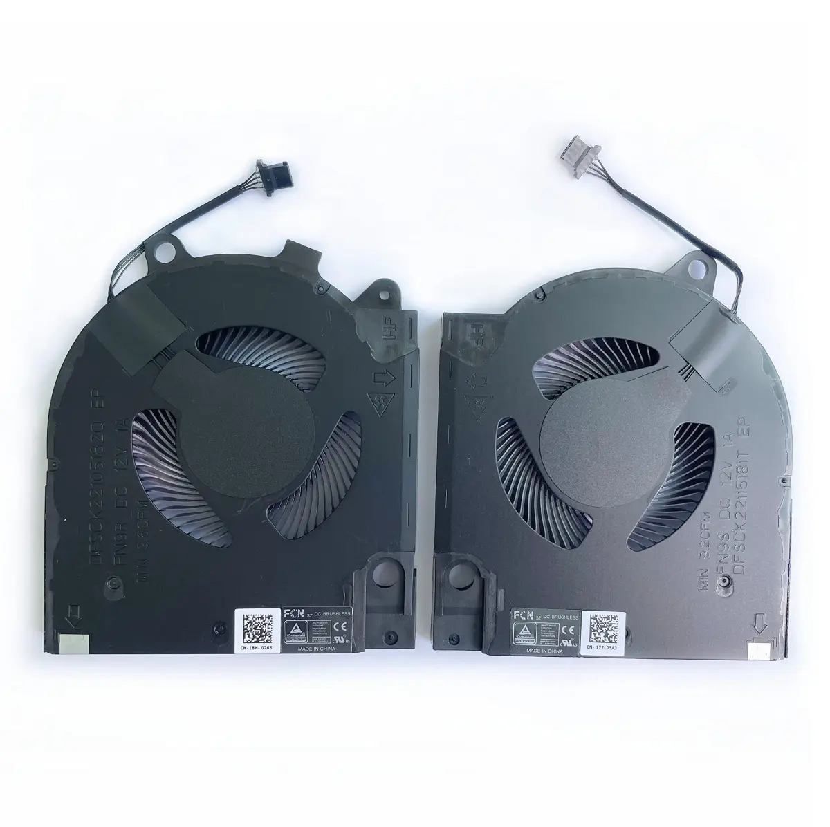 Fleshy Leaf CPU+GPU Cooling Fan Replacement for Dell G15 5510 5511 5515 RTX3060 RTX3050 Series (2-Pack, 9.2/9.6 CFM) - main product image