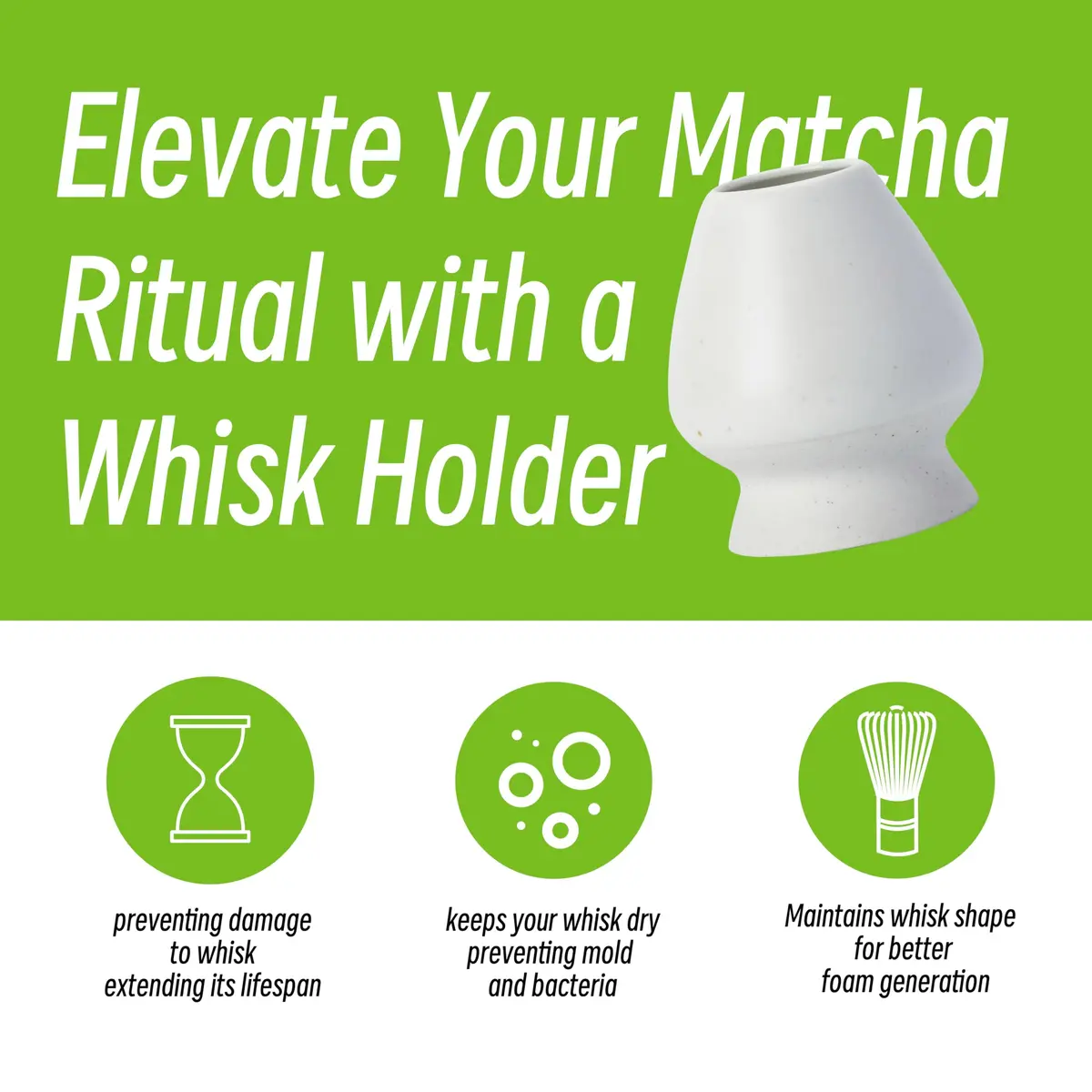 TEANAGOO Matcha Whisk Set, Bamboo Matcha Whisk (Chasen), 4 Pcs, 100 Prongs | Traditional Matcha Accessory - view 5