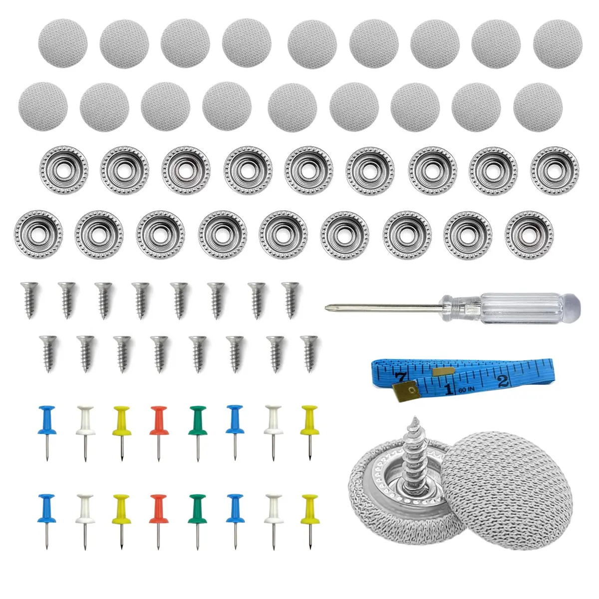 TEMI 60PCS Car Roof Headliner Repair Kit Off White Grid | Fix Sagging Car Ceilings - main product image