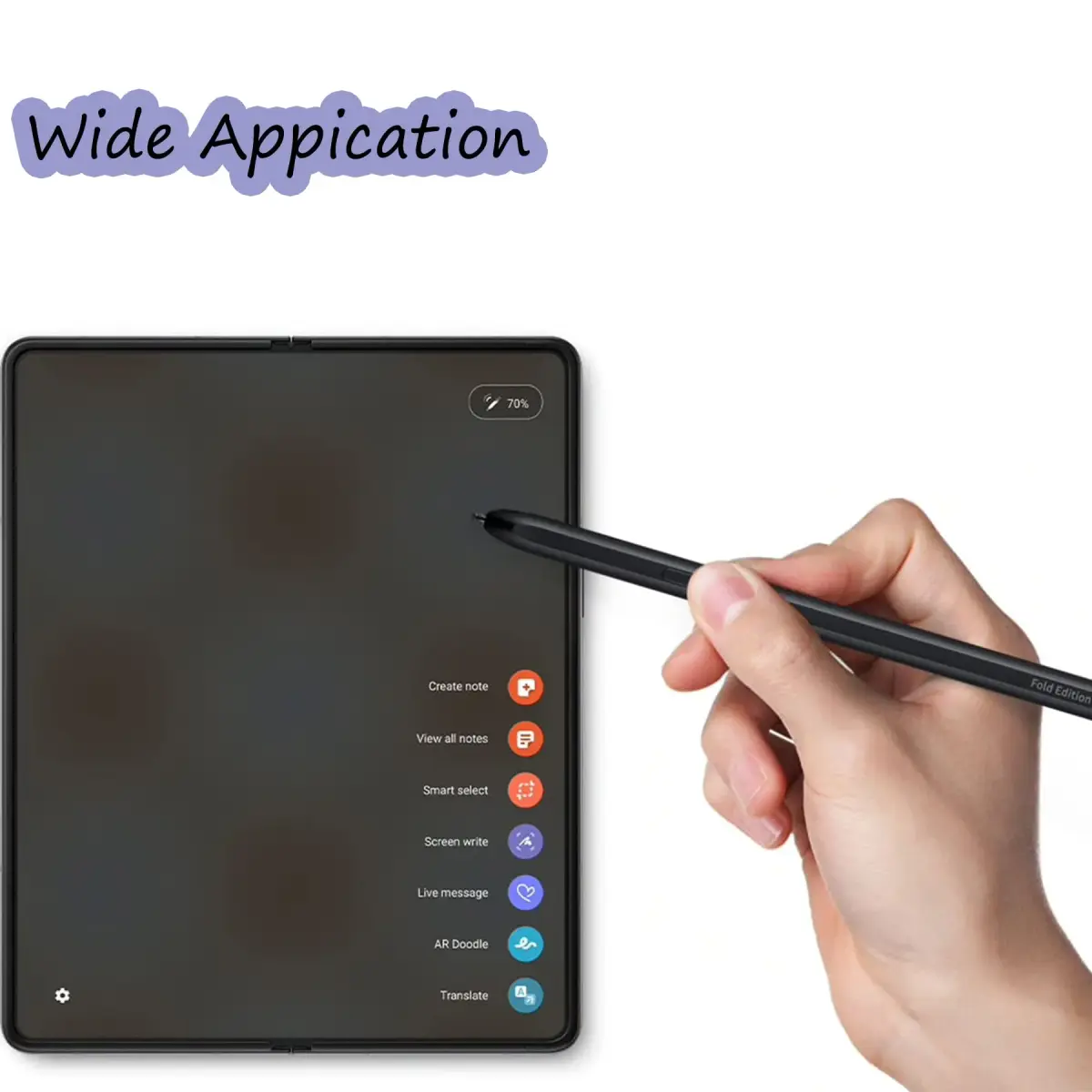 PCTC S Pen Fold Edition for Samsung Galaxy Z Fold 4 5G | 4096 Pressure Levels, Black - view 3