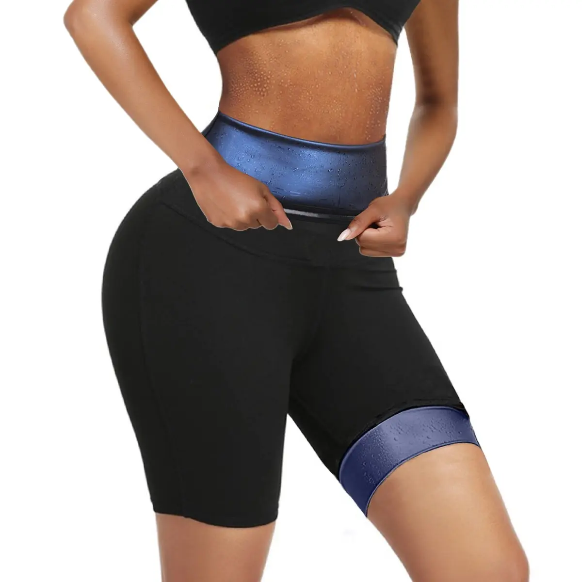 huiming Sauna Sweat Shorts for Women Slimming Compression Workout Thermo Waist Trainer Slimming Leggings Pants Body Shaper | Burn Fat & Shape Waist - main product image