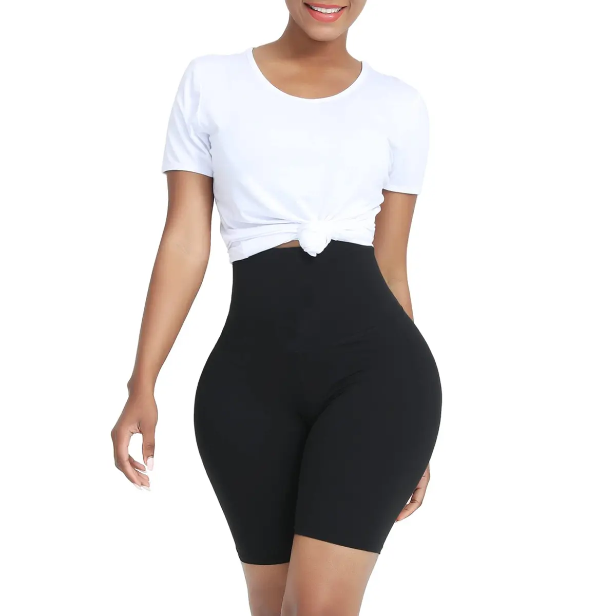 huiming Sauna Sweat Shorts for Women Slimming Compression Workout Thermo Waist Trainer Slimming Leggings Pants Body Shaper | Burn Fat & Shape Waist - view 2