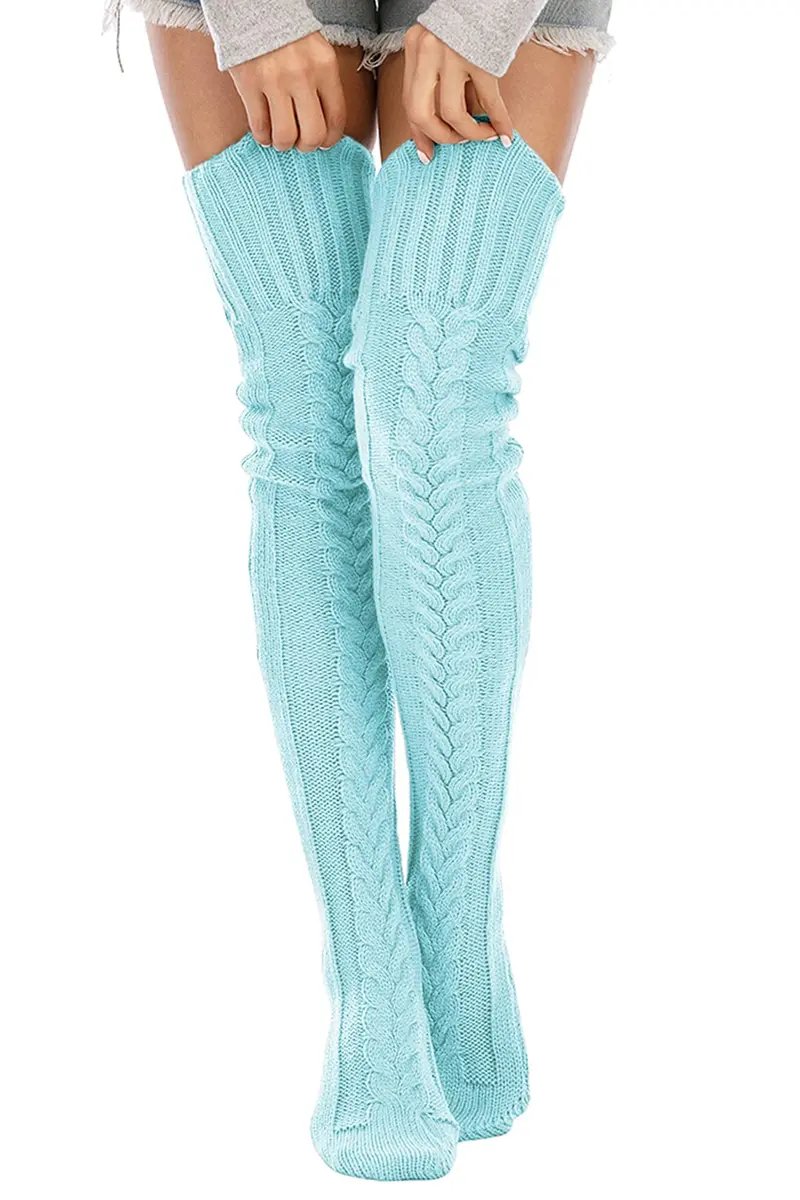 Leoparts Women's Cable Knitted Thigh High Boot Socks Extra Long Winter Stockings Over Knee Leg Warmers | Versatile, Cozy & Stylish (70-120 chars) - main product image