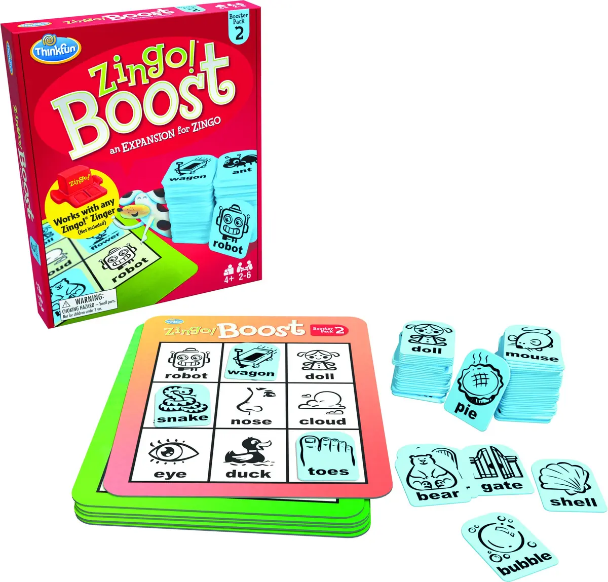 ThinkFun Zingo! Booster Pack #2 - Expansion Pack for Kids 4+ | Brain Word Puzzle Game | Trusted by Families - main product image