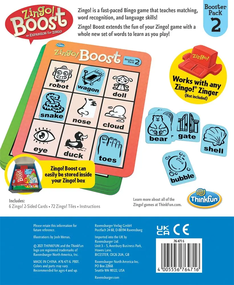 ThinkFun Zingo! Booster Pack #2 - Expansion Pack for Kids 4+ | Brain Word Puzzle Game | Trusted by Families - view 6
