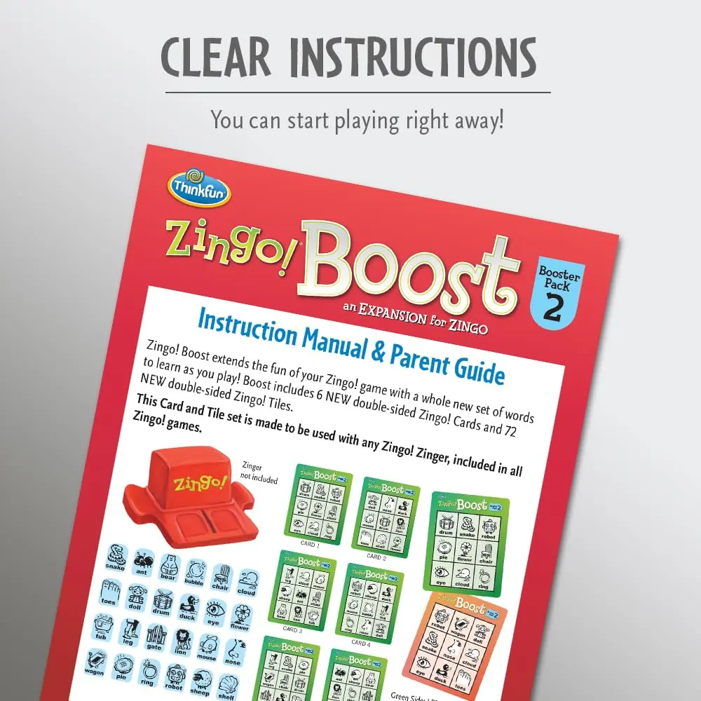 ThinkFun Zingo! Booster Pack #2 - Expansion Pack for Kids 4+ | Brain Word Puzzle Game | Trusted by Families - view 2