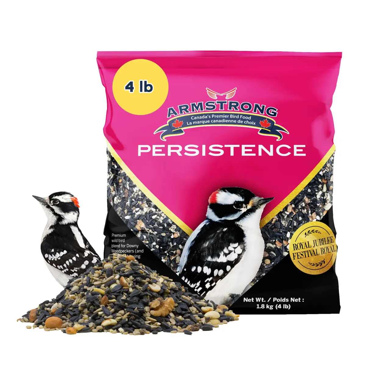 Armstrong Bird Food Royal Jubilee Persistence Blend, 4 Pounds | Premium Bird Seed for Nut & Fruit Lovers - main product image
