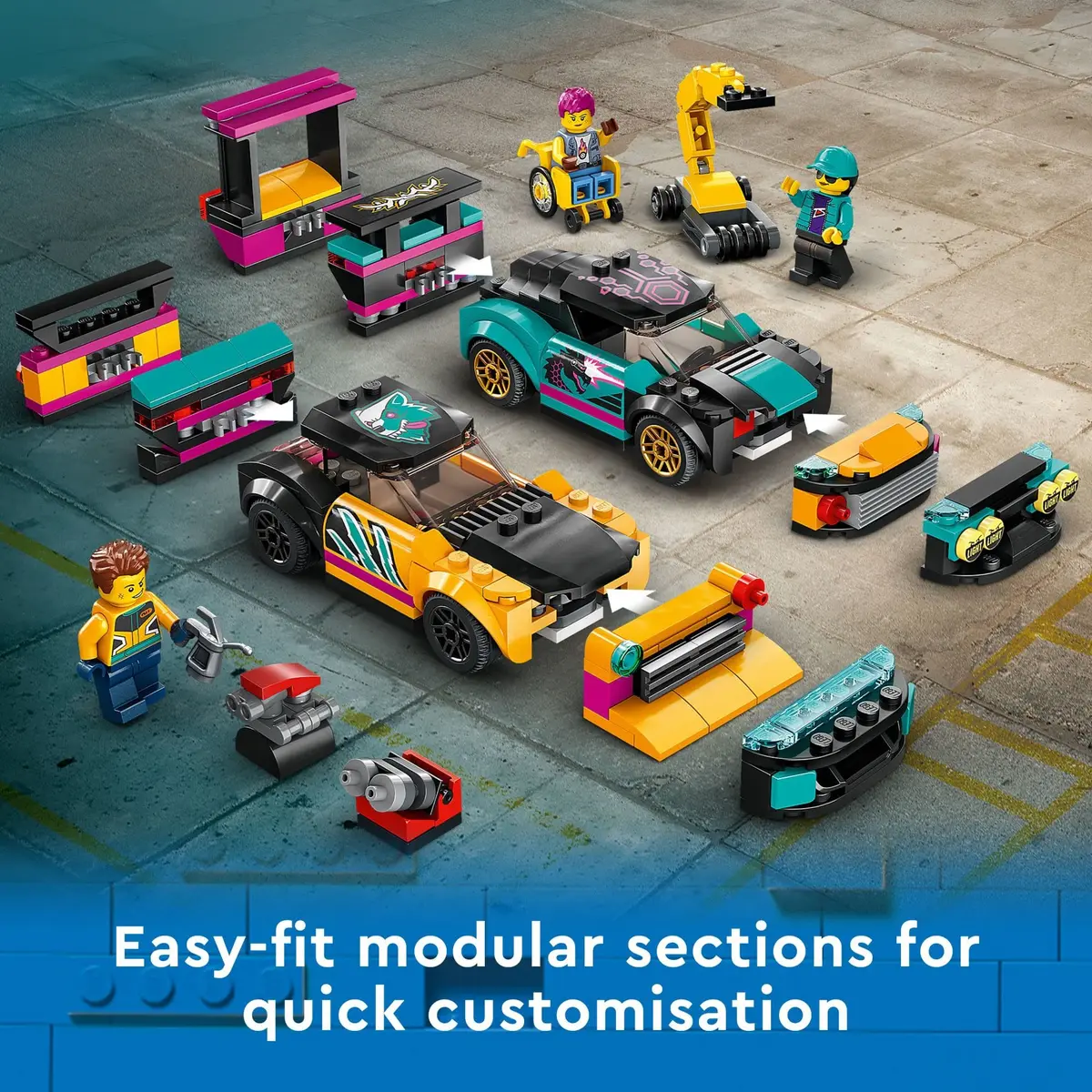 LEGO City Custom Car Garage 60389 | Build & Customize 2 Cars | Gift for Kids 6+ - view 4