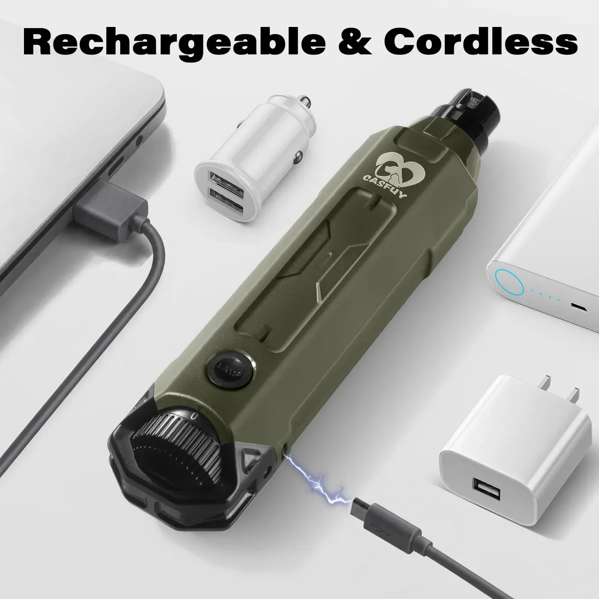 Casfuy Dog Nail Grinder 6-Speed Army Green | Super Quiet Rechargeable Pet Nail Trimmer - view 6