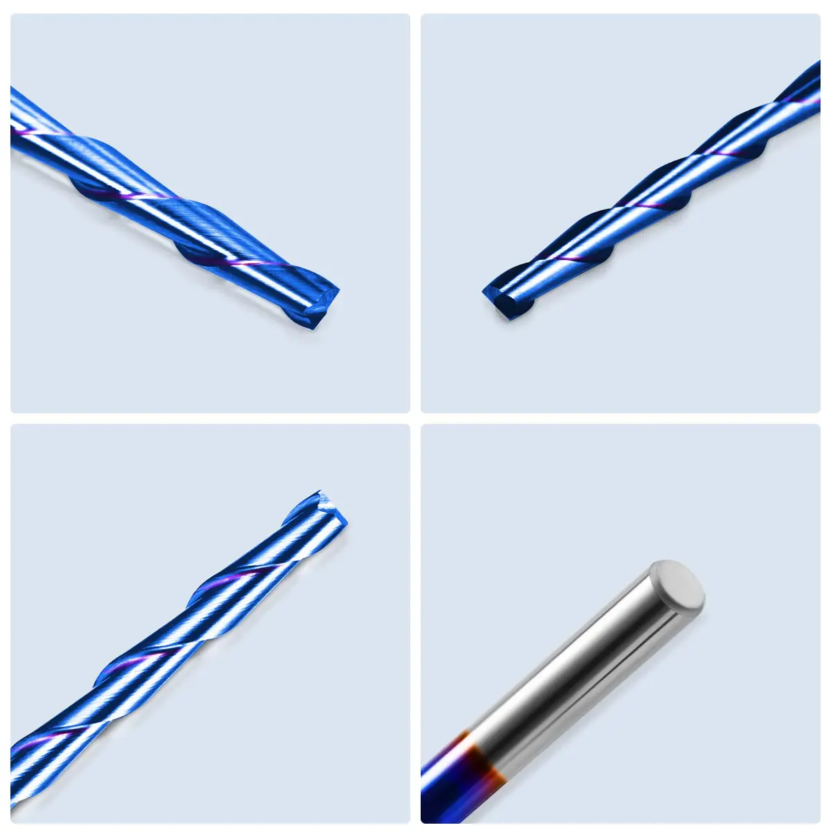 HQMaster 1/8" Shank CNC Router Bits 2 Flute Upcut End Mill 10pcs | 3.175mm Carbide for Wood PVC Acrylic - view 5