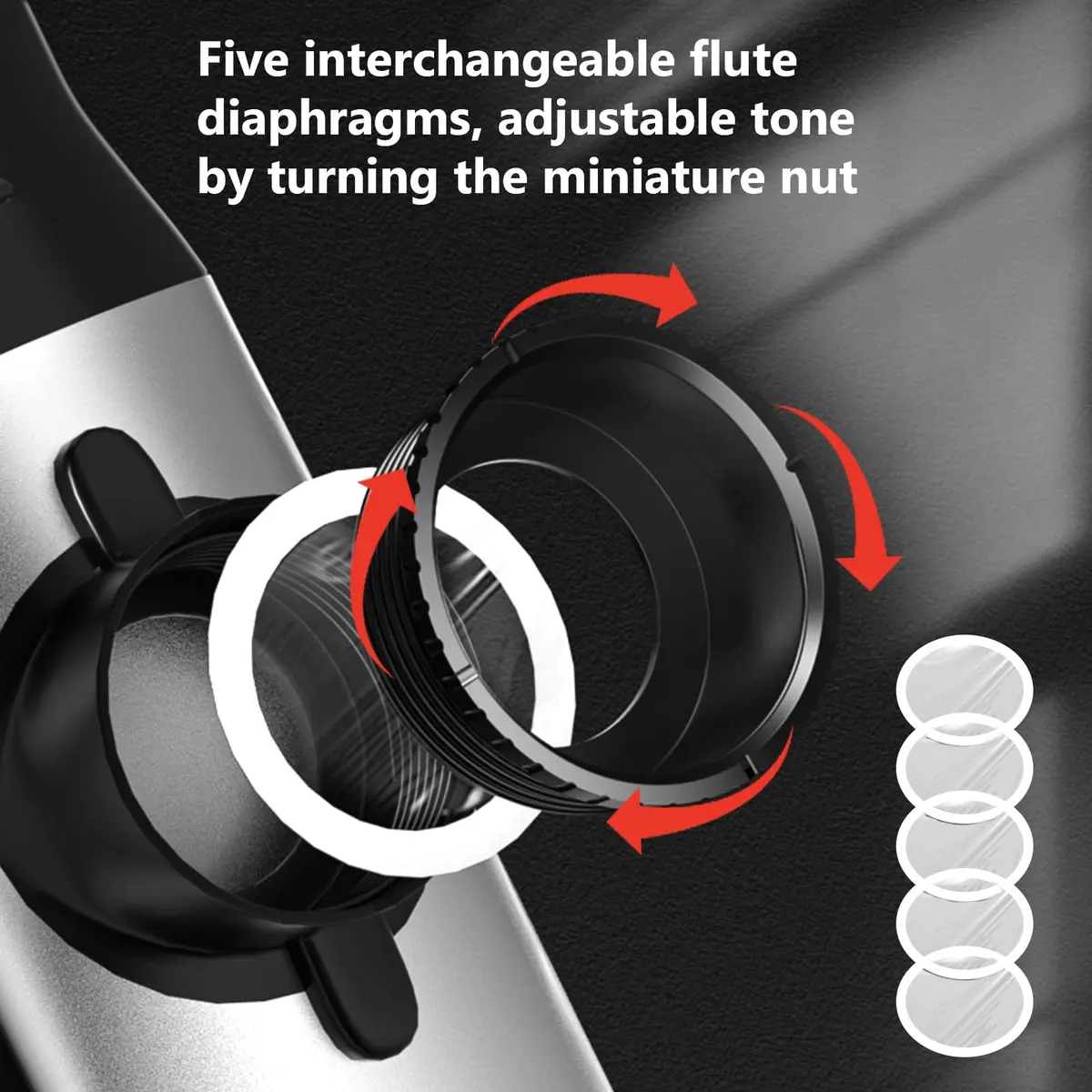 TianChunyue Silver Brass & Woodwind Instrument | Adjustable Tone Kazoo for Musicians - view 2