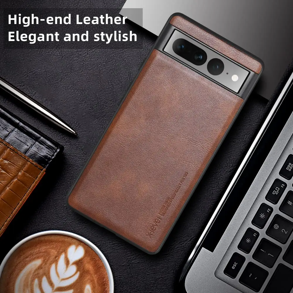 X-level PU Leather Case for Google Pixel 7 Pro | Shockproof, Non-Slip, Vintage Brown - view 6