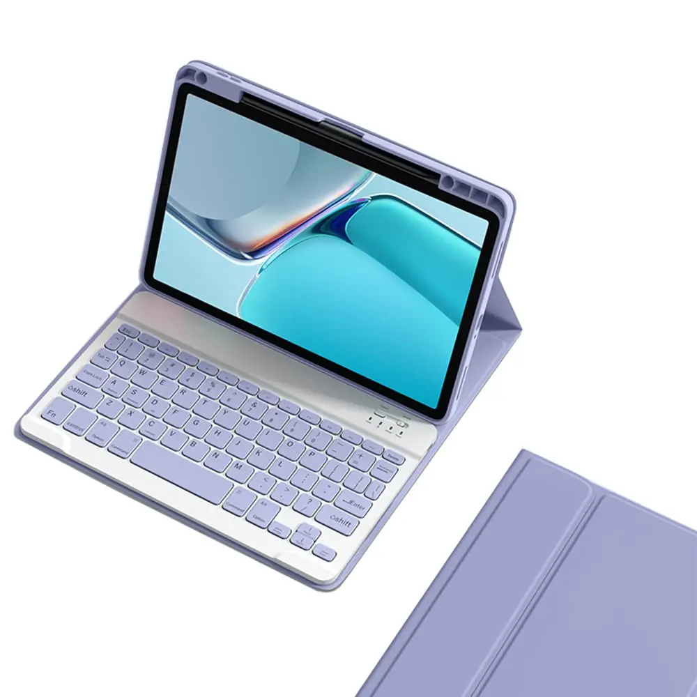 kaitesi Detachable Bluetooth Keyboard Case for iPad Mini 7/6 (8.3-inch) with Pencil Holder - Purple | Magnetic Color Keys - main product image