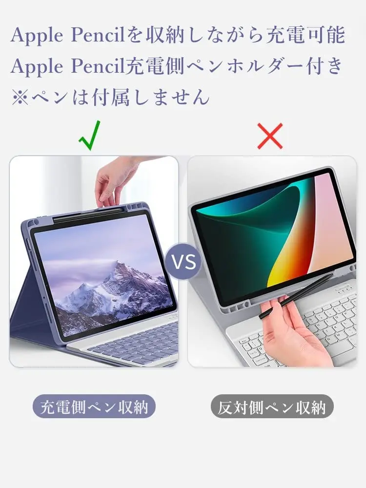 kaitesi Detachable Bluetooth Keyboard Case for iPad Mini 7/6 (8.3-inch) with Pencil Holder - Purple | Magnetic Color Keys - view 2
