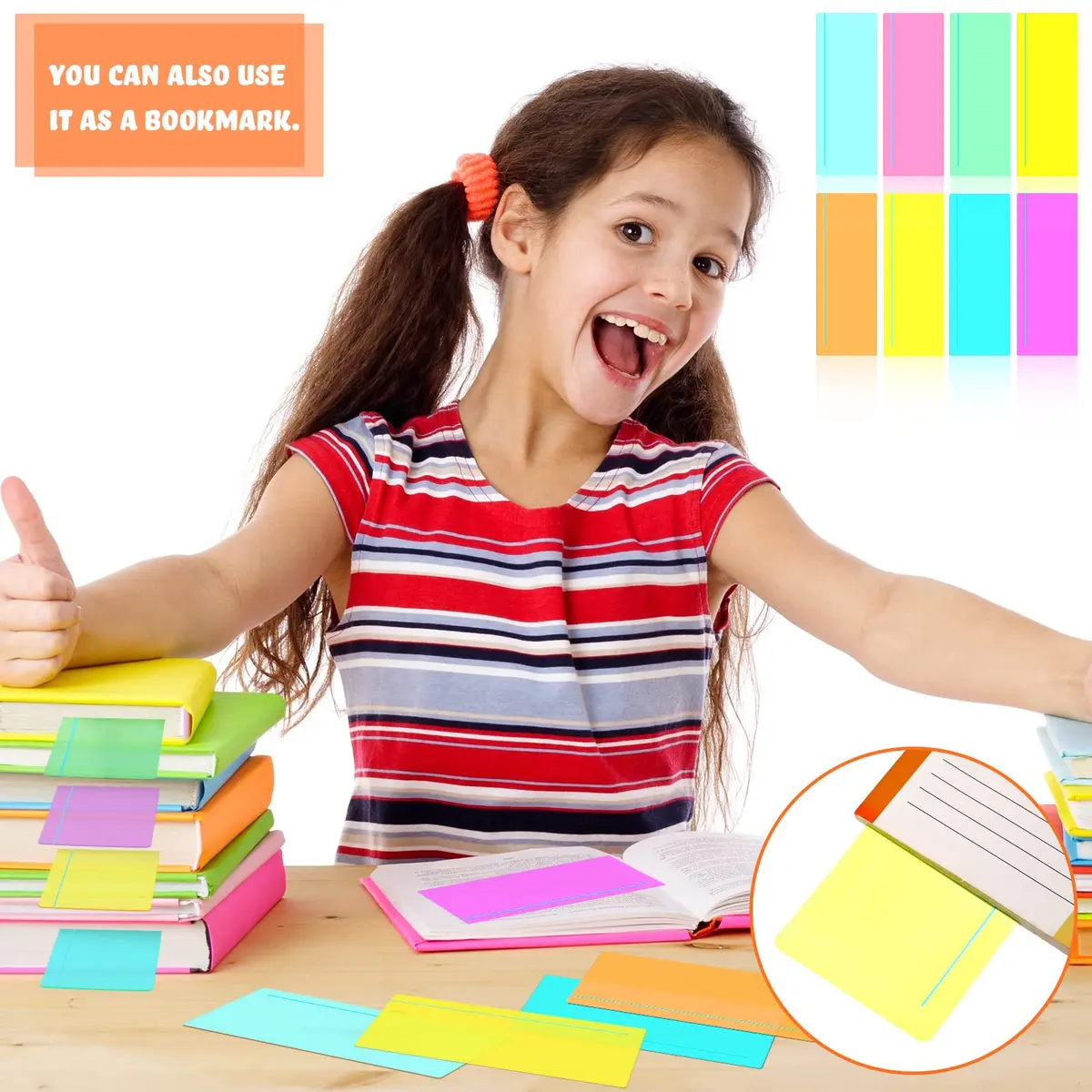 Crtiin Guided Reading Highlighter Strips 48 Pcs | Assorted Colors, 19 x 7 cm (7.5 x 2.8 inches) - view 7