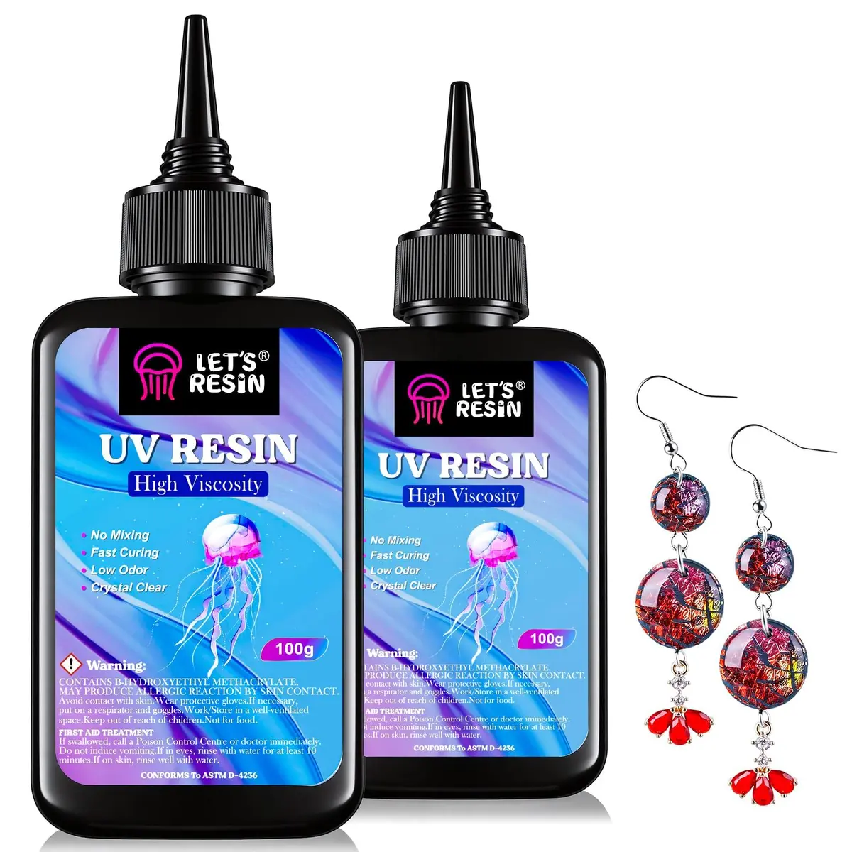 LET'S RESIN UV Resin 200g High Viscosity Clear Hard Type for Crafts, Doming, Coating | Quick-Curing, Low Shrinkage, Anti-Yellowing - main product image