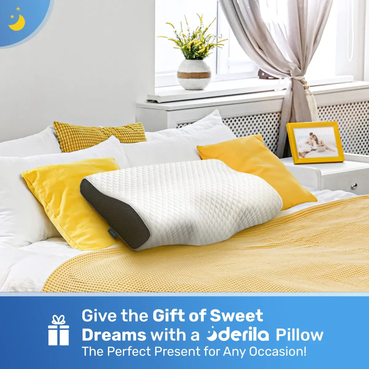 Derila Cervical Neck Pillow for Sleeping, Memory Foam 50cm (19.7") | Supports Neck & Spine - view 5