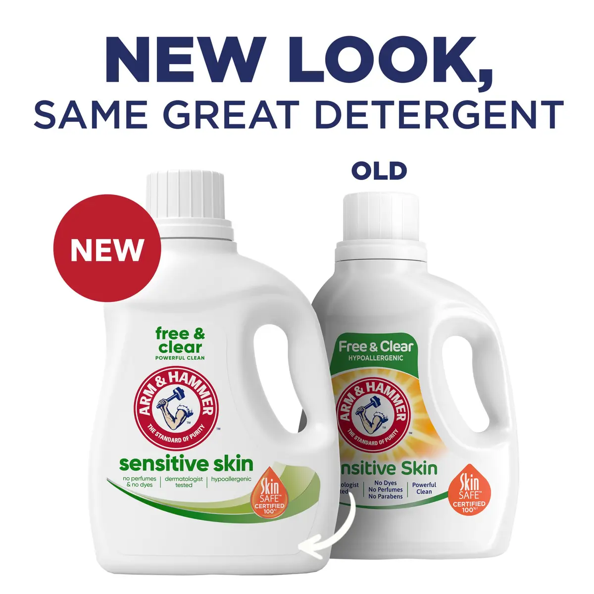 ARM & HAMMER Sensitive Skin Free & Clear Liquid Laundry Detergent 3 L (105 Fl Oz) | Dermatologist-Tested Hypoallergenic Formula - view 2