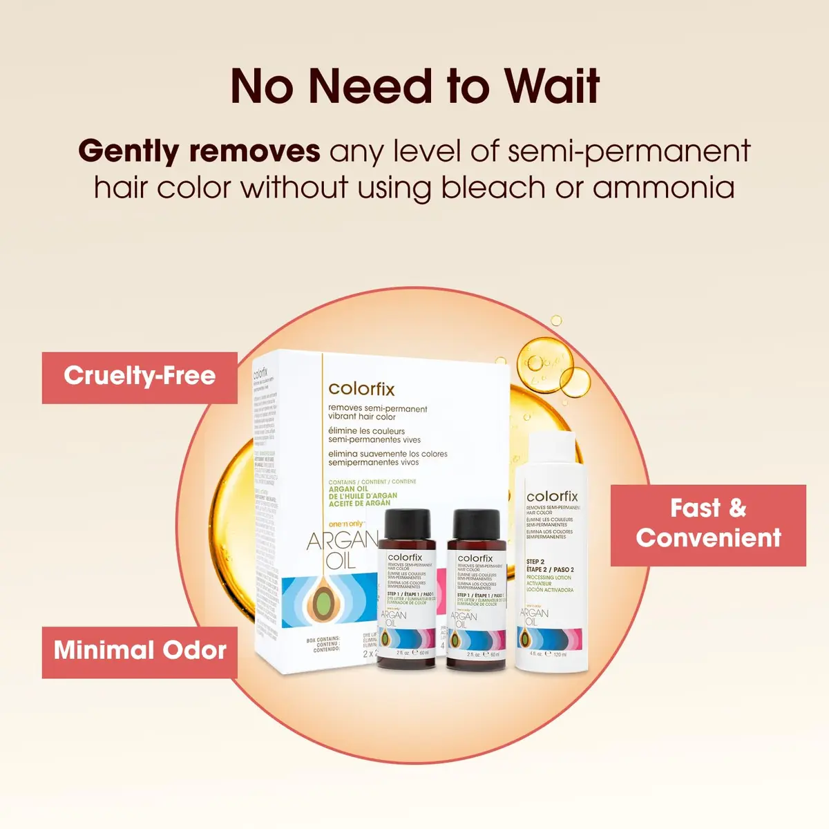 One 'N Only Colorfix Semi Permanent Hair Color Remover Kit 2.67 Oz Pack of 3 | Nourishing Argan Oil for Versatile Color Correction - view 5