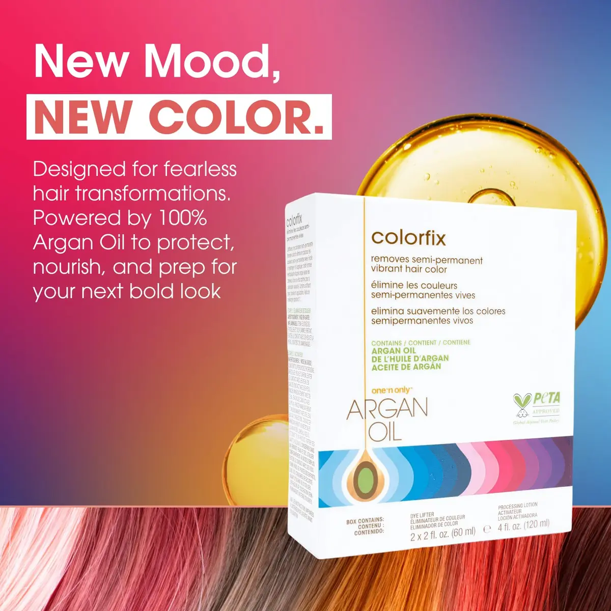 One 'N Only Colorfix Semi Permanent Hair Color Remover Kit 2.67 Oz Pack of 3 | Nourishing Argan Oil for Versatile Color Correction - view 2