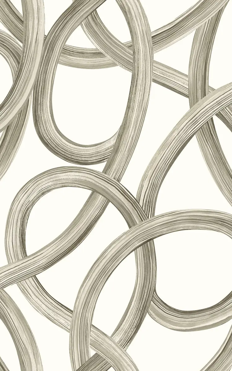OhPopsi White Twisted Geo Wallpaper | Geometric Pattern for Walls (19.7" x 236.4") - main product image