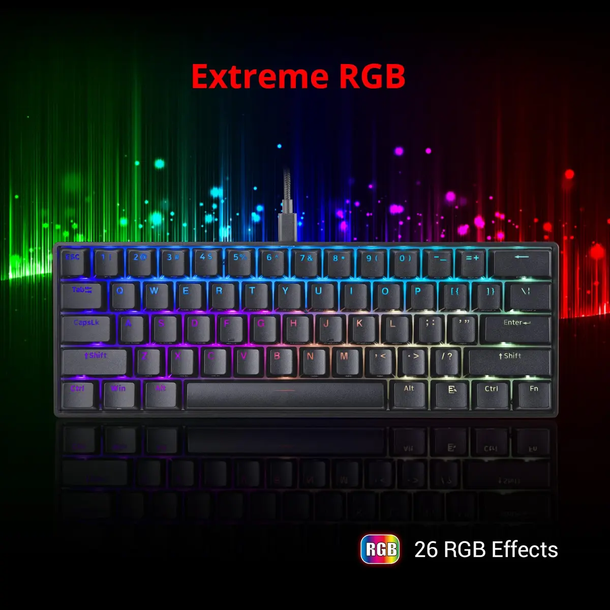 Mad Catz S.T.R.I.K.E. 6 60% RGB Mechanical Keyboard Compact 61 Keys | Responsive Gaming & Office Use - view 6