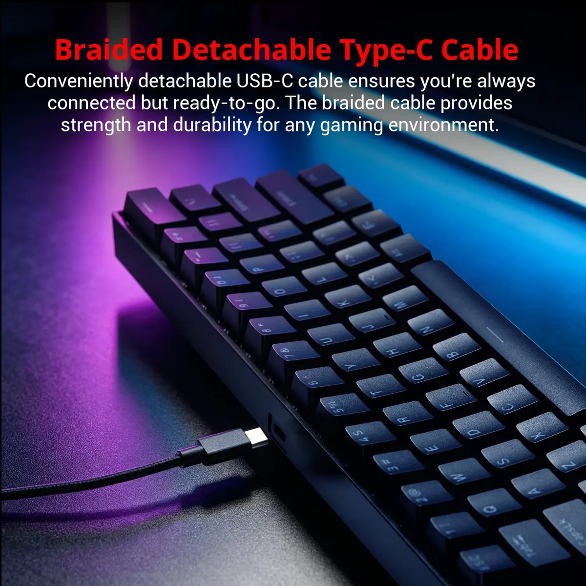Mad Catz S.T.R.I.K.E. 6 60% RGB Mechanical Keyboard Compact 61 Keys | Responsive Gaming & Office Use - view 9