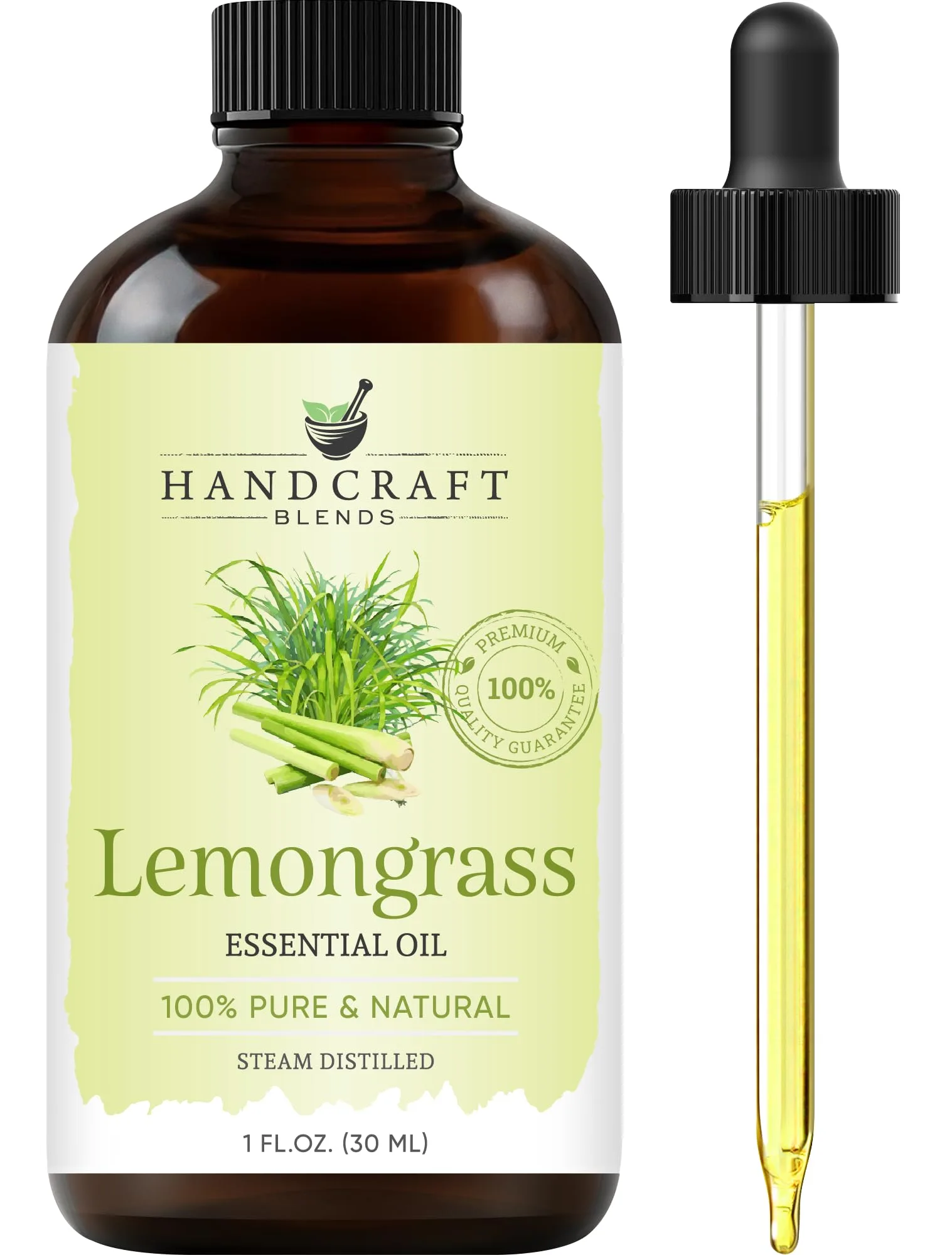 Handcraft Blends Lemongrass Essential Oil 1 Fl Oz | Pure & Natural for Aromatherapy & Soap Making - main product image