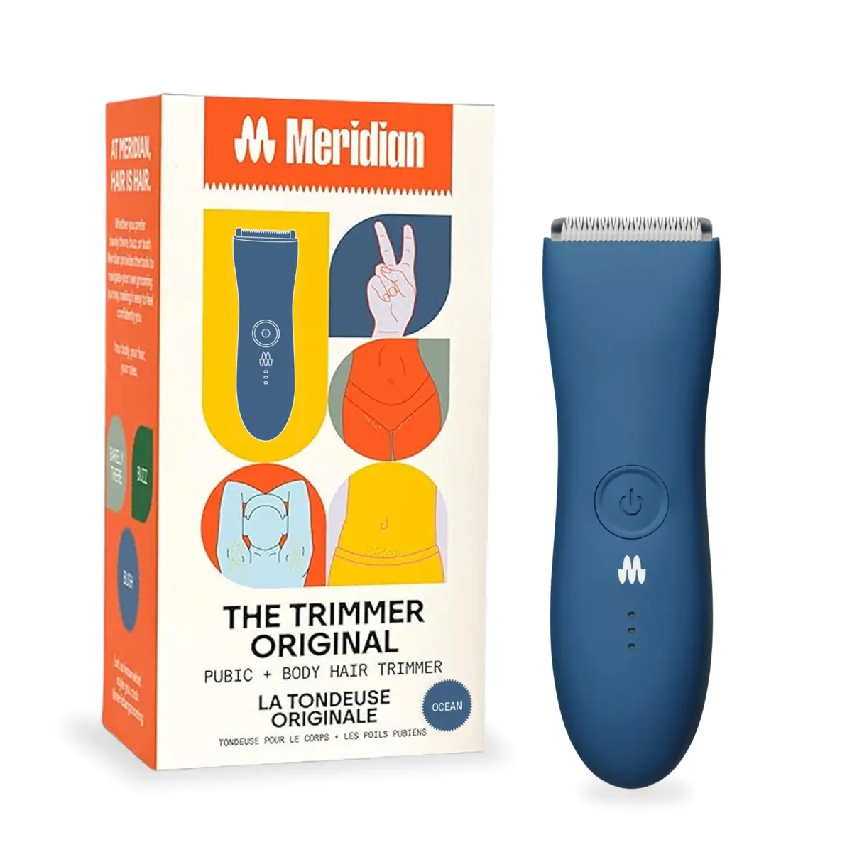 MERIDIAN The Trimmer Original Body Hair Trimmer for Men, Waterproof & Rechargeable, 3-12mm Guides | Smooth, Irritation-Free Grooming - main product image
