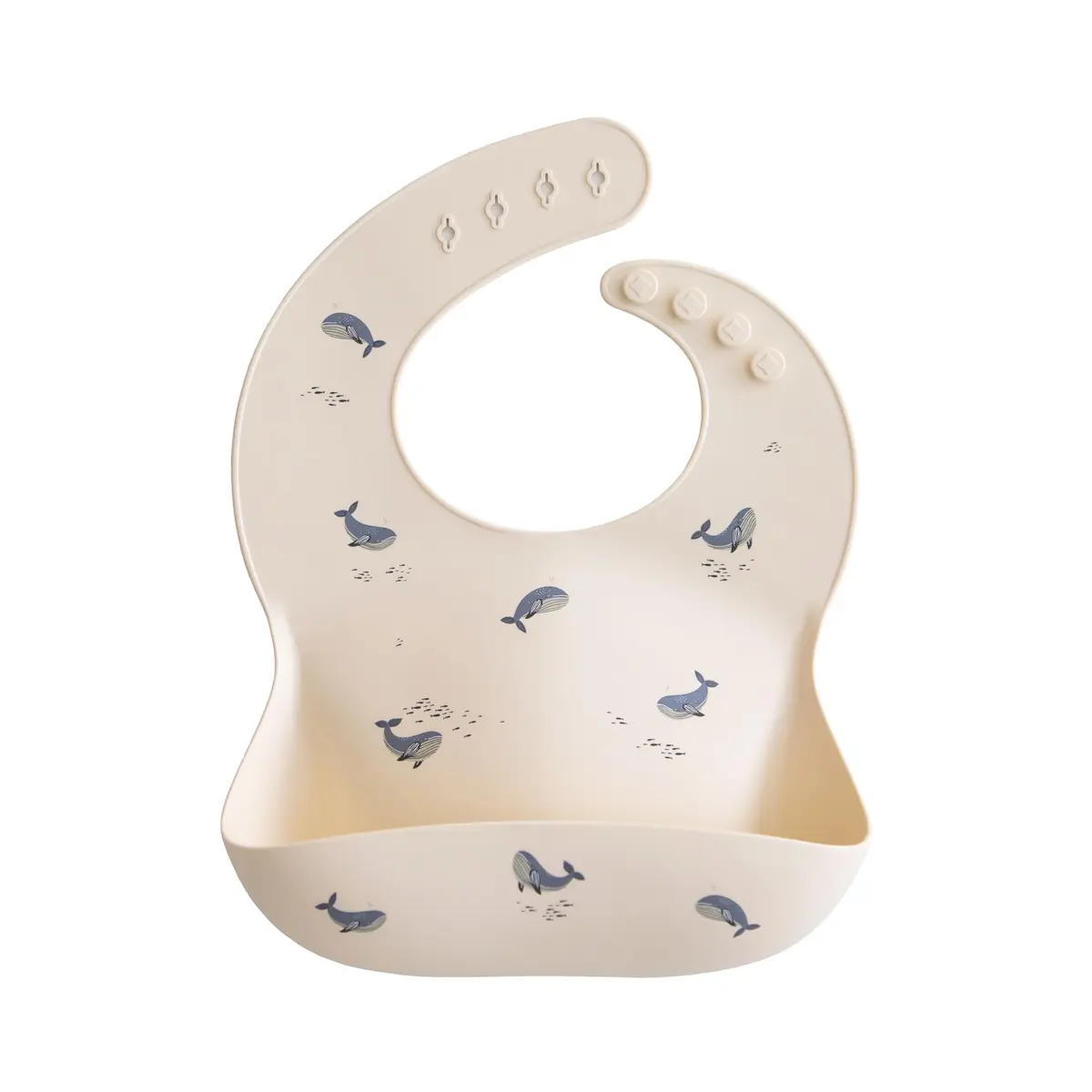 mushie Silicone Baby Bib Whales Pattern | 113 g (4 oz) - main product image