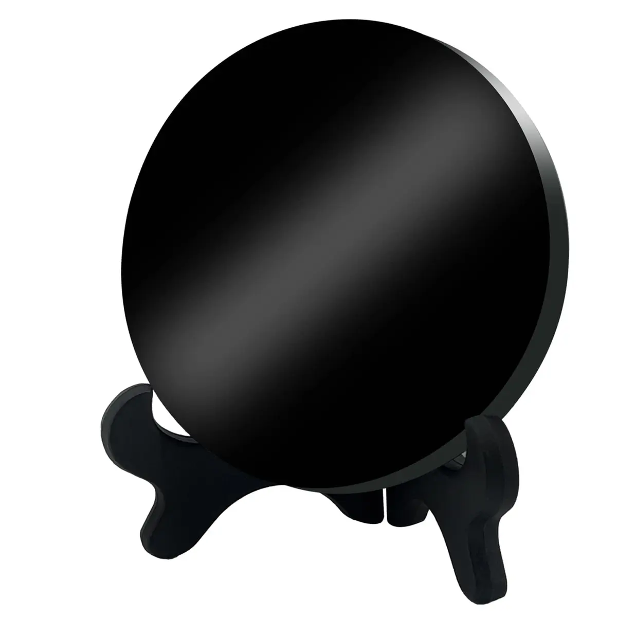 AGERYU Black Obsidian Scrying Mirror 150mm (5.9in) | Feng Shui Divination Tool - main product image