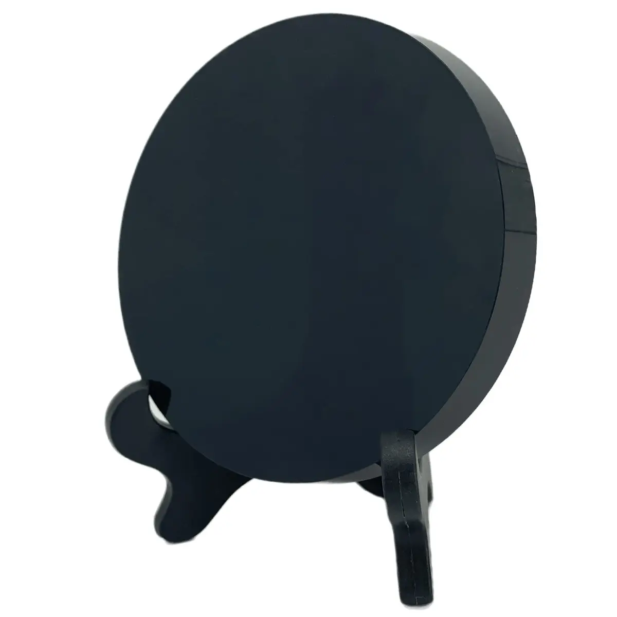 AGERYU Black Obsidian Scrying Mirror 120mm (4.7in) | Polished Handwork for Divination & Feng Shui - view 8